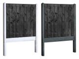 zwart gespoten grenen hout beton schutting