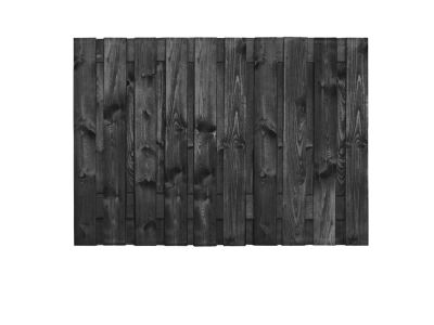Schwarz Kiefernholz Gartensichtschutz | Breite 180 cm | Höhe 130 cm