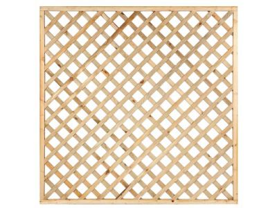 Kiefernholz Rankgitter | Breite 180 cm | Höhe 180 cm | Diagonal mit Rahmen