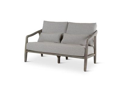 Loungeset Anais | 2-Sitzer | Teak grau | beiges Geflecht | inkl. Kissen beige
