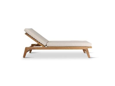 Liegestuhl Dora | Teak natur | inkl. Kissen creme