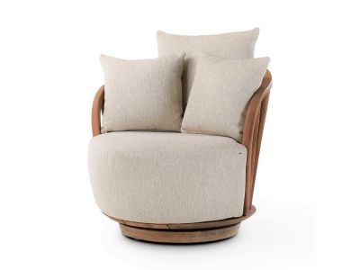 Loungesessel Noel | Teak natur | inkl. Kissen creme