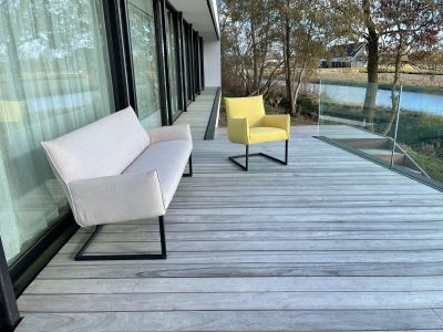 Silverstone Gartenbank | 180 cm | Metall & Textilgewebe