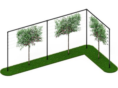 Spalier | 9 Meter Breit | 1 Ecke | Schwarz