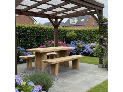 Suar-Holz-Baumtisch-Set