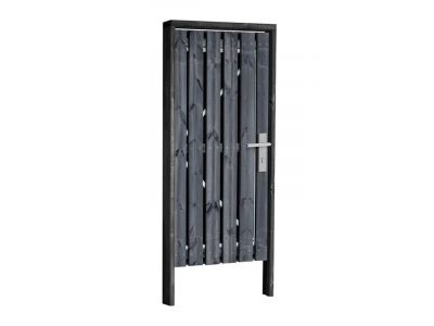 Schwarzes Kiefernholztor | Höhe 190 cm | Komplett inkl. Rahmen