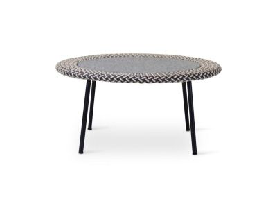 Loungetisch Modesto | Aluminium schwarz | Oyster Geflecht