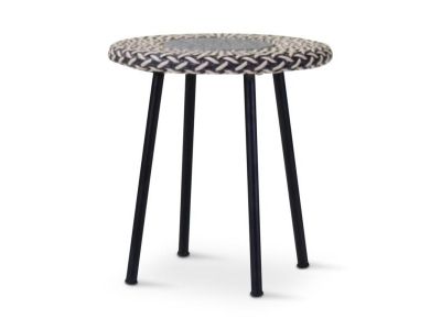 Beistelltisch Modesto | Aluminium schwarz | Oyster Geflecht
