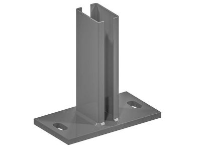 Voetplaat voor paal 6 x 4 cm Antraciet