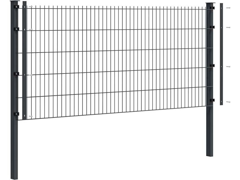 Komplettpaket Doppelstabmattenzaun Profi Ø 8/6/8 | 2.5 Meter breit