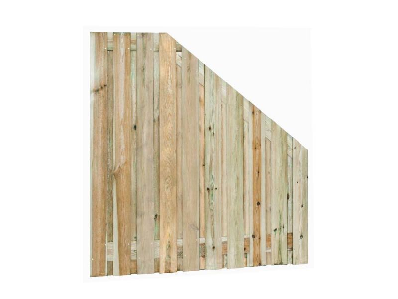 Kiefernholz-Gartensichtschutz | Breite 180 cm | Gefälle | 21 Bretter