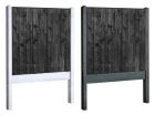 zwart gespoten grenen hout beton schutting