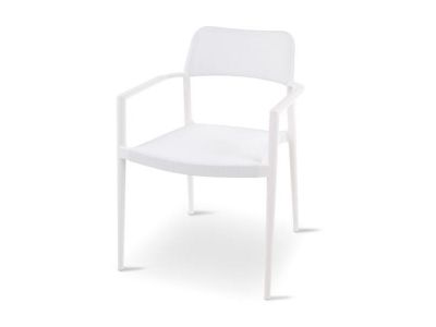 Gartenstuhl Indy | Aluminium weiß | Textilene grau-weiß