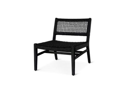 Loungesessel Naomi | Teak ebony | schwarze Webung | inkl. Kissen schwarz