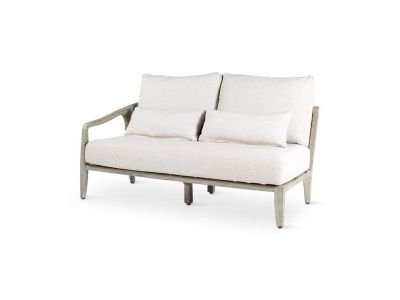 Loungeset Anais | links | Teak grau | inkl. Kissen beige
