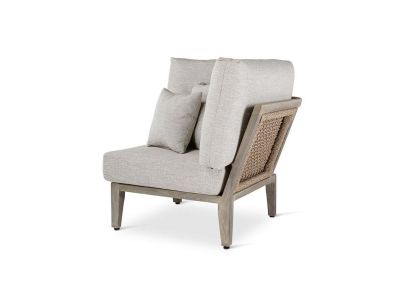 Loungeset Anais | Eck Modul | Teak grau | beiges Geflecht | inkl. Kissen beige