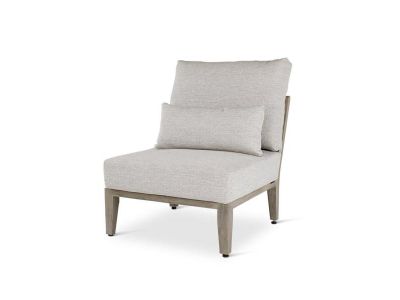 Loungeset Anais | Center Modul | Teak grau | beiges Geflecht | inkl. Kissen beige