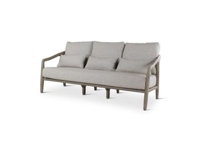 Loungeset Anais | 3-Sitzer | Teak grey | beiges Geflecht | inkl. Kissen beige