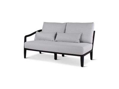 Loungeset Anais | links | Teak ebony | inkl. Kissen grau