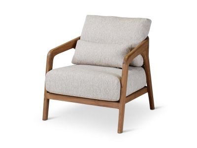 Loungesessel Lisa | Teak natur | inkl. Kissen in Creme