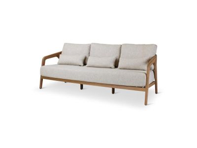 Loungeset Lisa | 3-Sitzer | Teak natur | inkl. Kissen creme