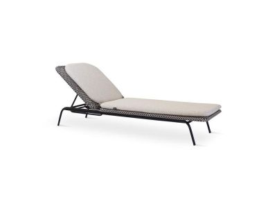 Liege Modesto | Aluminium schwarz | Oyster Gewebe | inkl. Kissen creme