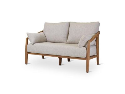 Loungeset Anais | 2-Sitzer | Teak natur | beiges Geflecht | inkl. Kissen beige