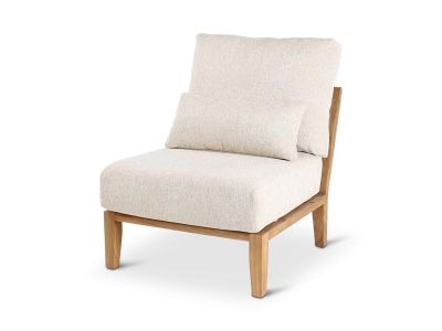 Loungeset Anais | Center Modul | Teak natur | natur Geflecht | inkl. Kissen creme