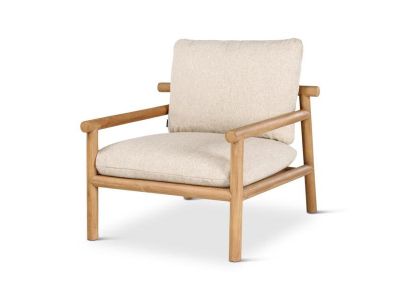 Loungesessel Kuro | Teak natur | inkl. Kissen in Creme
