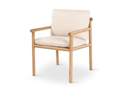 Gartenstuhl Kuro | Teak natur | Inkl. Kissen creme