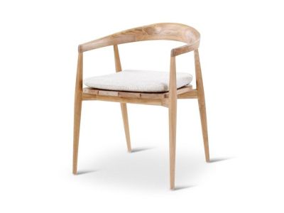 Gartenstuhl Emma | Teak natur | inkl. Kissen clay
