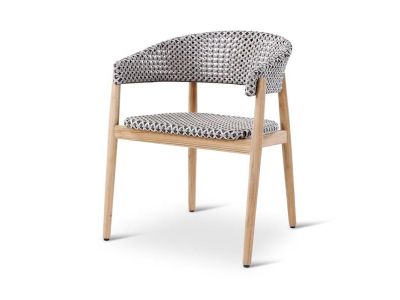 Gartenstuhl Ralf | Teak natur | graues Geflecht