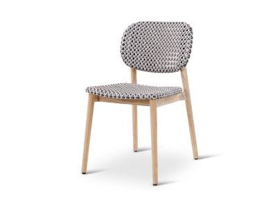 Gartenstuhl Zara | Teak Natur | Graue Flechtung