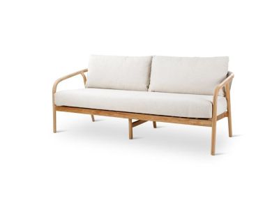 Loungeset Boras | 2,5-Sitzer | Teak natur | graues Geflecht | inkl. Kissen clay