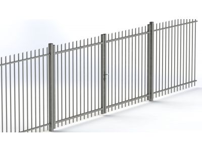 Doppelflügeltor Premium rund 240 cm breit