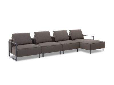 Loungeset Mauritius | 4-teilig | Metallgestell | Stoffbezug