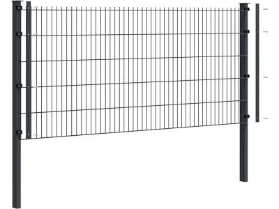 Komplettpaket Doppelstabmattenzaun Deluxe Ø 8/6/8 | 2.5 Meter breit