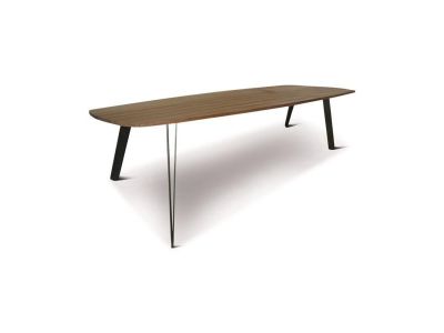 Gartentisch Qatar | 300 cm | Teak natur | Tischfuß Metall schwarz