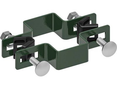 Befestigungsbügel für 6 x 4 cm Pfosten Grün RAL6009 Zwischenbügel