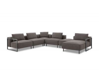 Loungeset Santorin | 6-teilig | Metallgestell | Stoffbezug