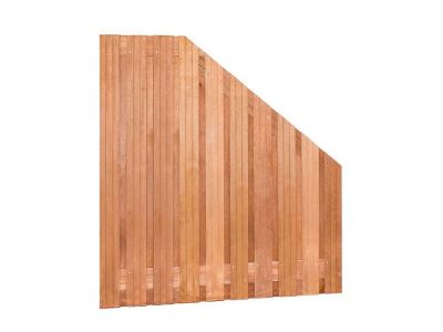 Hartholz Gartensichtschutz | Breite 180 cm | Gefälle